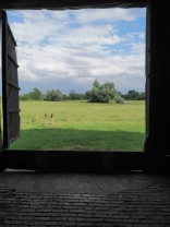 Countryside view from inside the Tithe Barn